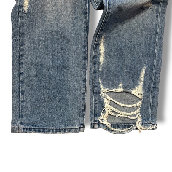 Flying Monkey Women's Blue Jeans Size 28 Distressed Straight Leg High Rise Denim - Picture 9 of 13